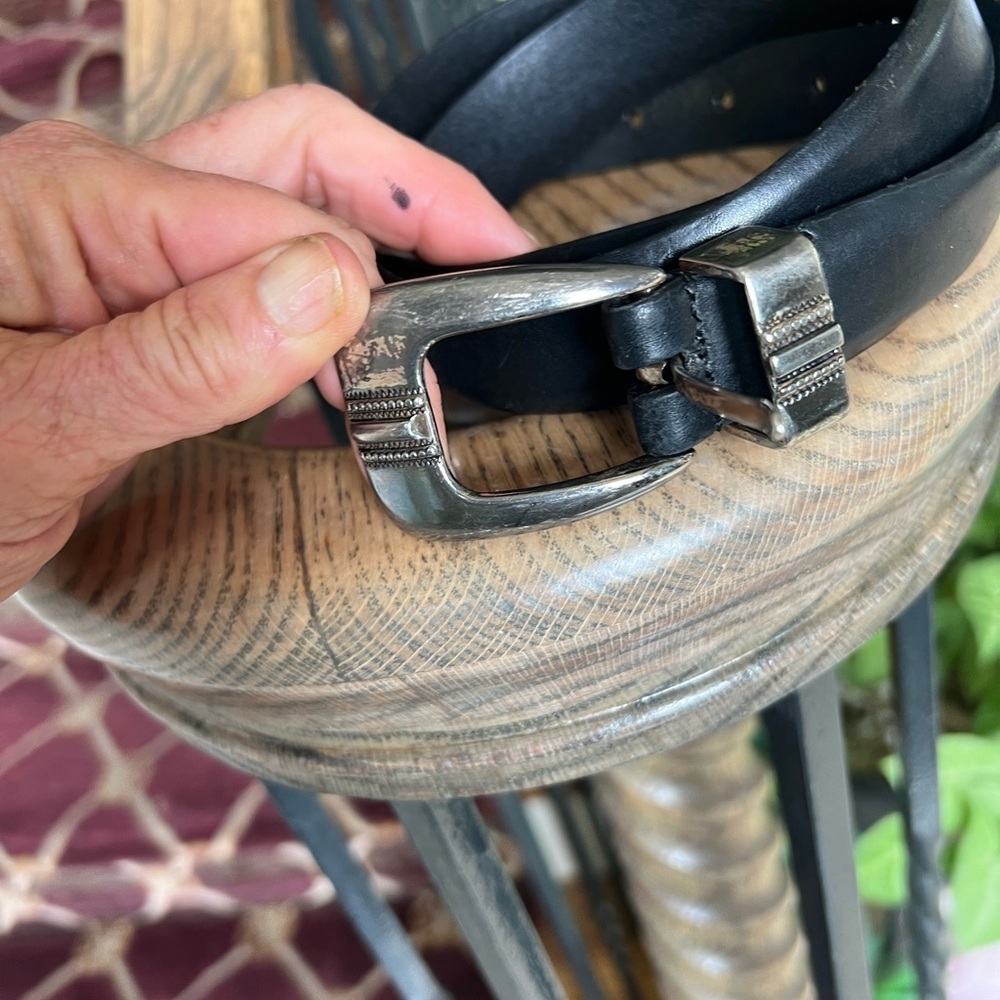 Enmon Italian saddle, leather belt, size 38 very good condition, black silver - Picture 7 of 8